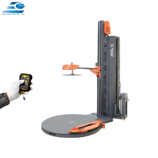 Máy quấn màng pallet hoàn toàn tự động, máy quấn màng co, máy quấn màng tự động đa chức năng